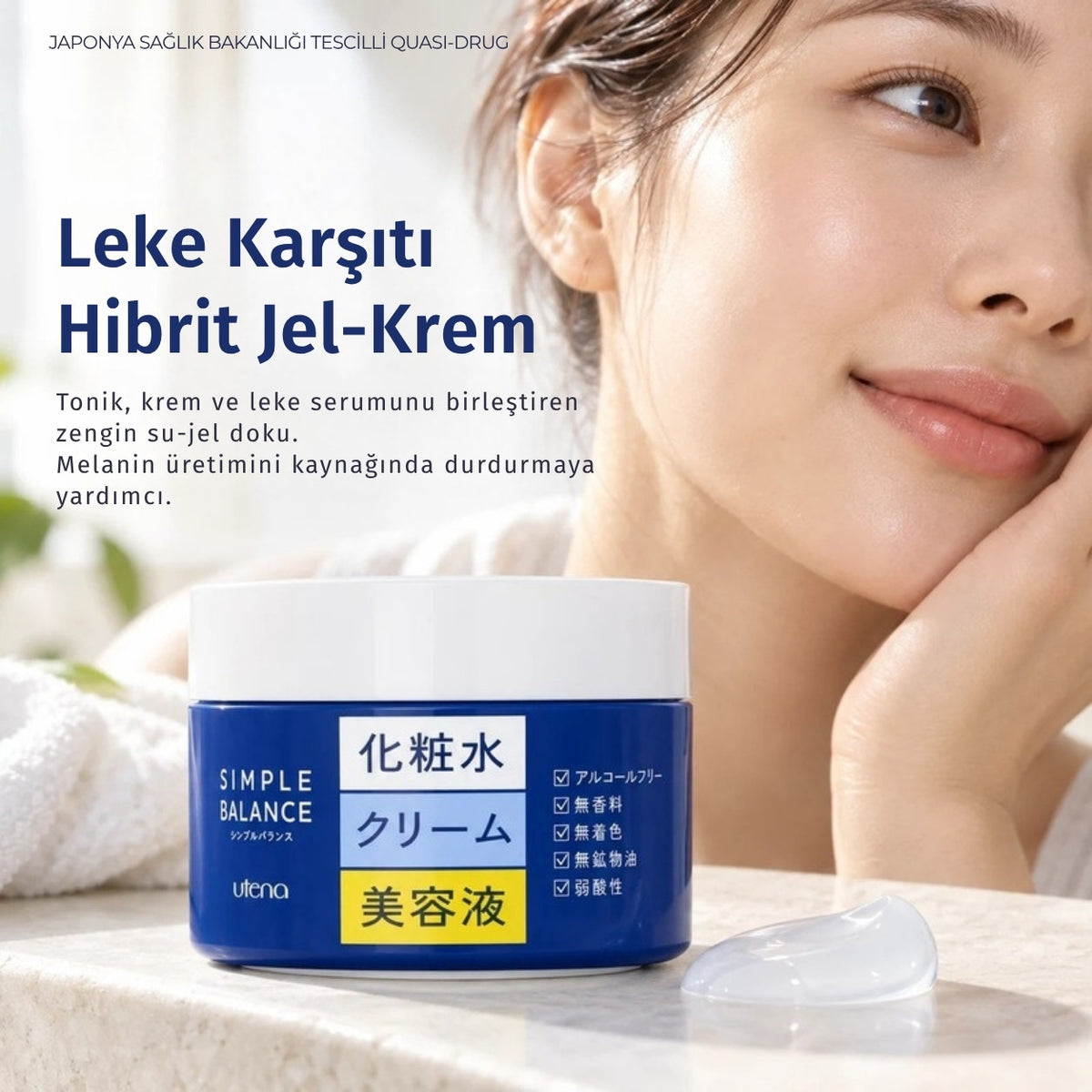Utena Simple Balance Whitening Gel hibrit jel krem kavanozu