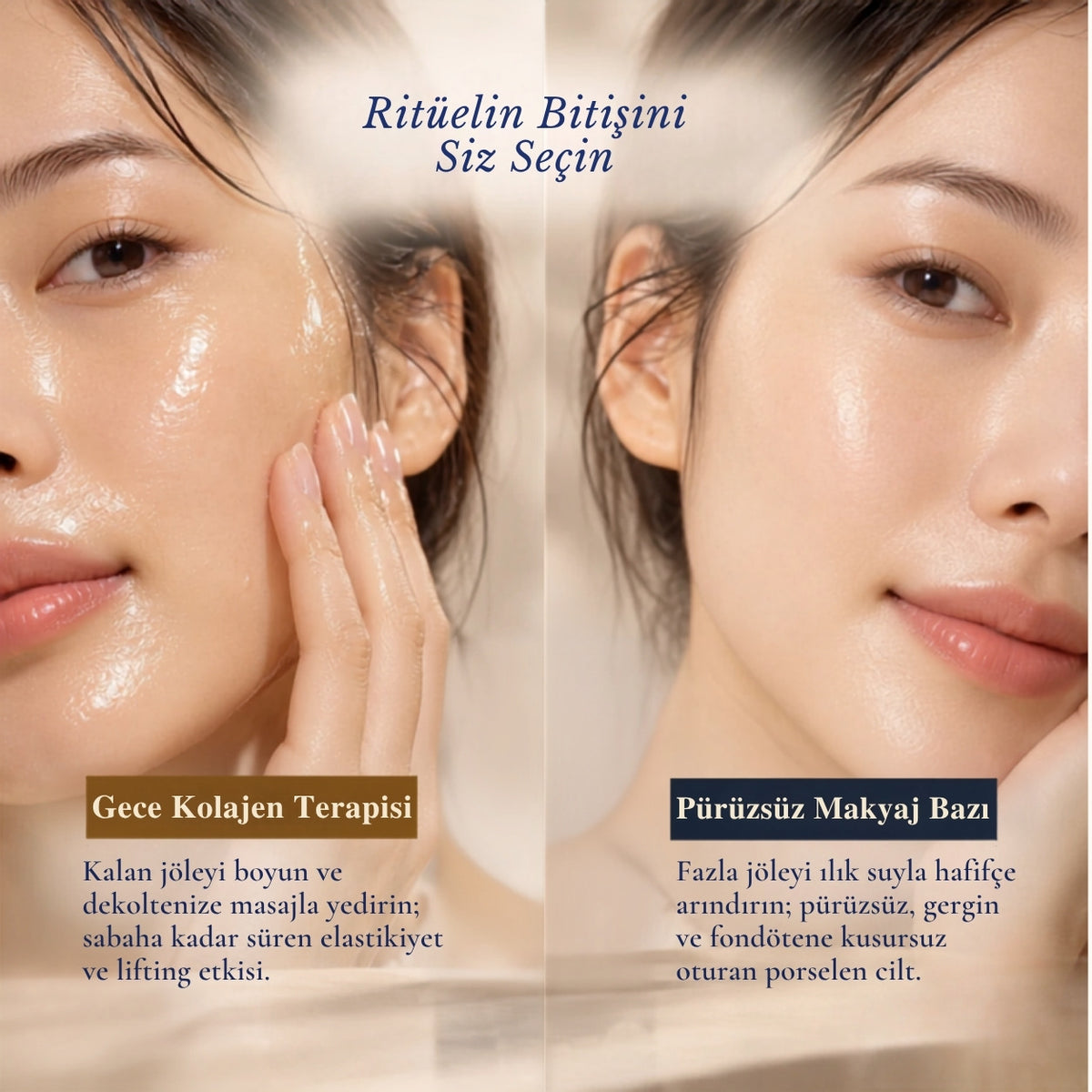 Golden Jelly Mask Kolajen gece ve makyaj öncesi kullanım ritüeli