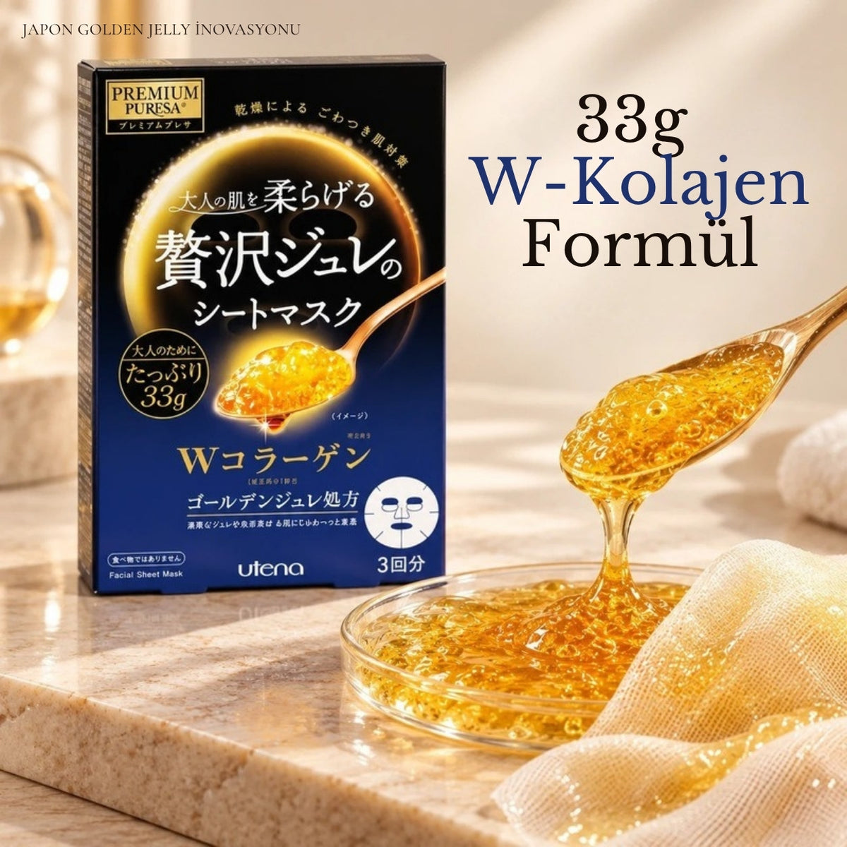 Utena Premium Puresa Golden Jelly Mask Collagen 33 g jel maske