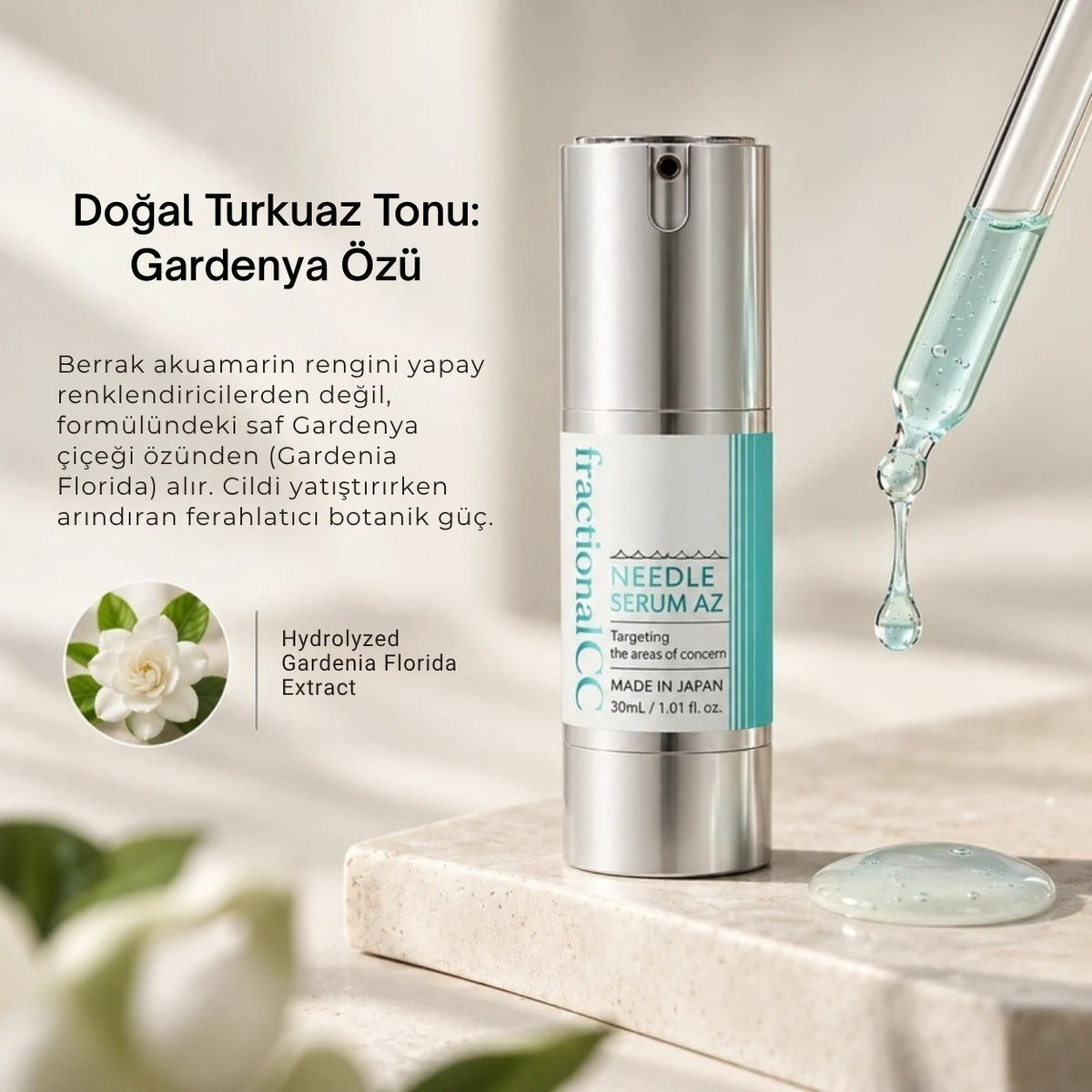 Needle Serum AZ gardenya özü ve turkuaz serum dokusu