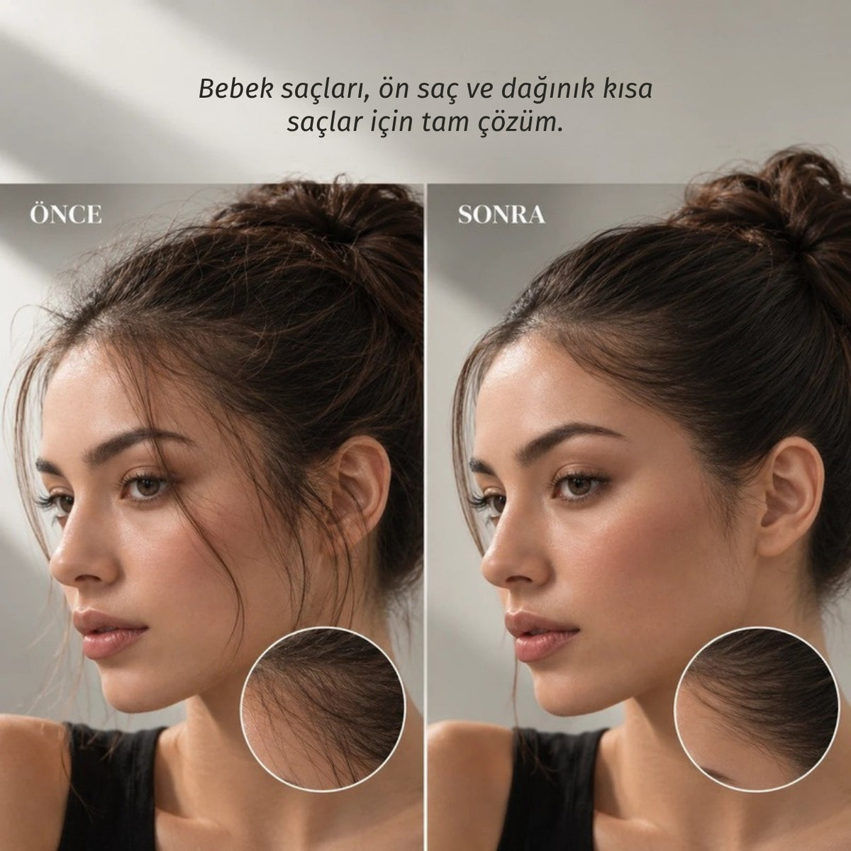 Matomage Point Design Stick ile bebek saçlarında önce ve sonra