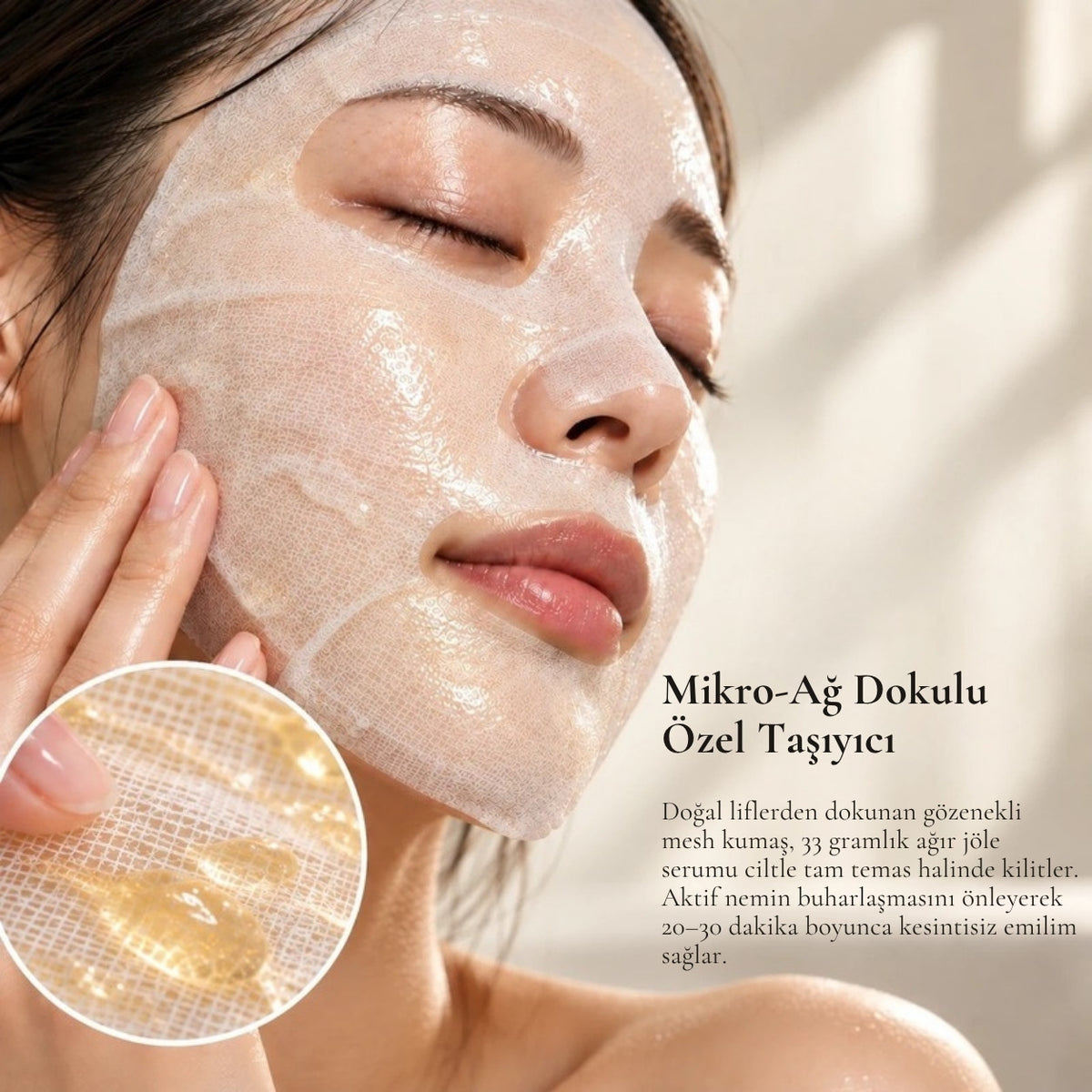 Golden Jelly Mask HA mikro ağ dokulu kağıt taşıyıcı