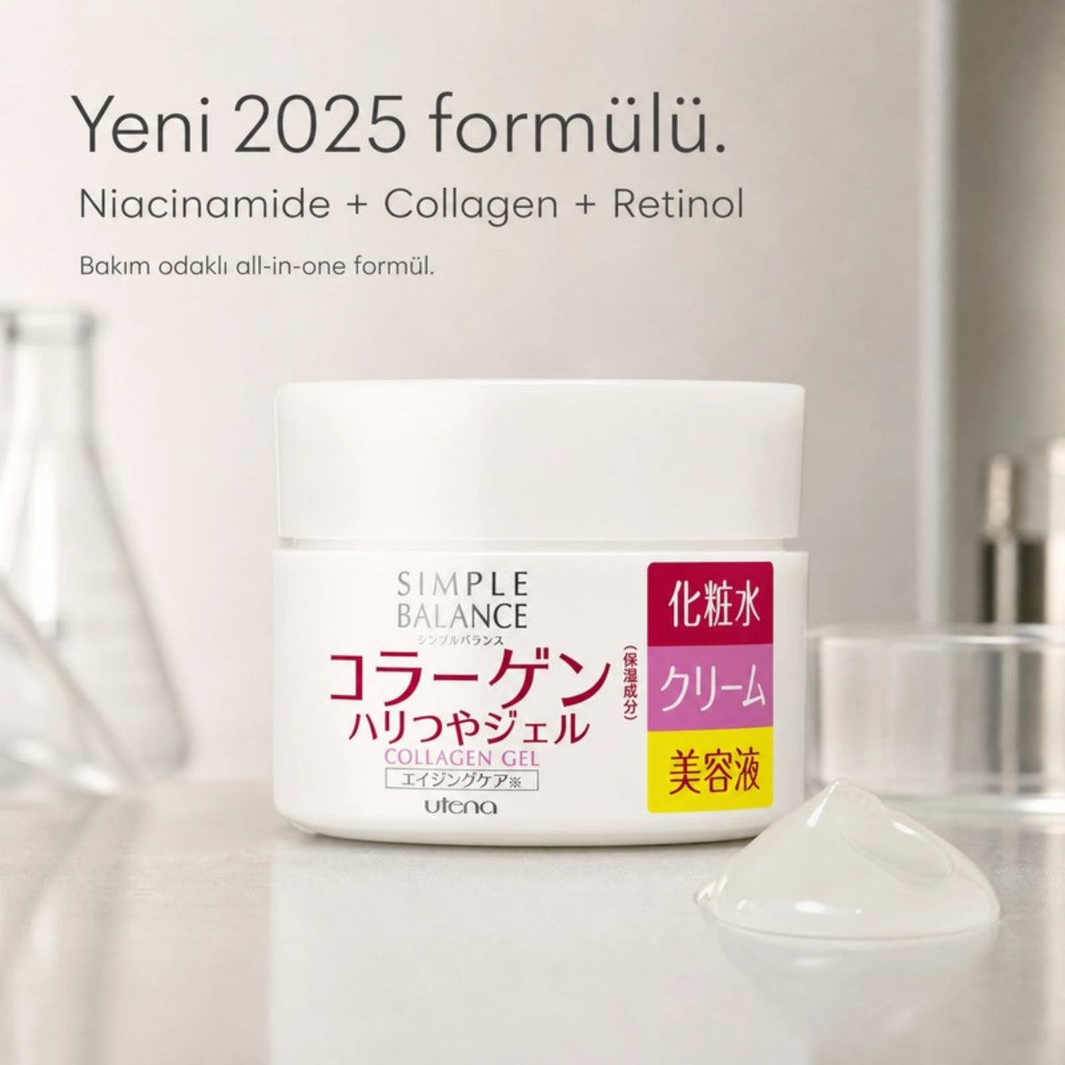 Simple Balance Collagen Gel niacinamide, kolajen ve retinol formülü