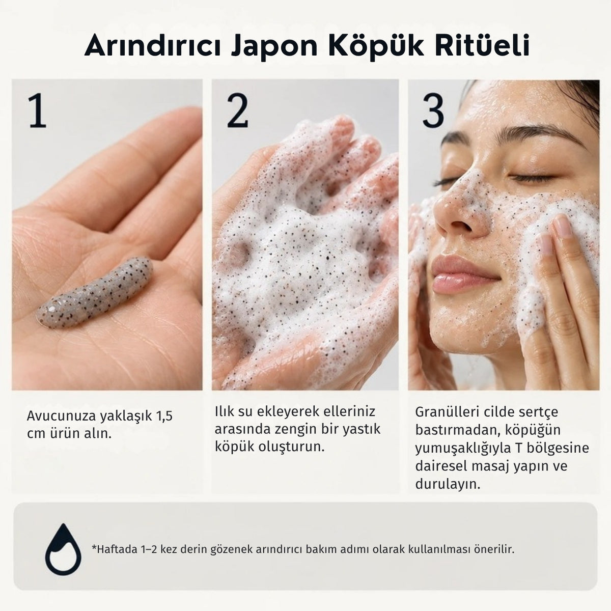Everish Charcoal Scrub ile 3 adımlı köpük ritüeli