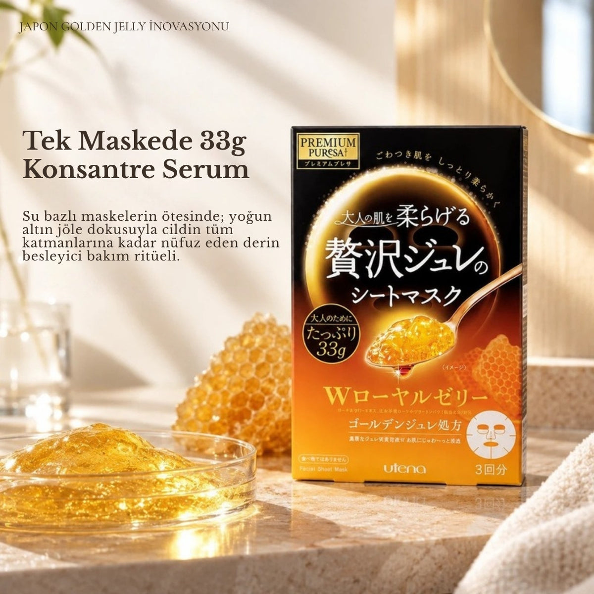 Utena Premium Puresa Golden Jelly Mask Royal Jelly 33 g jel maske