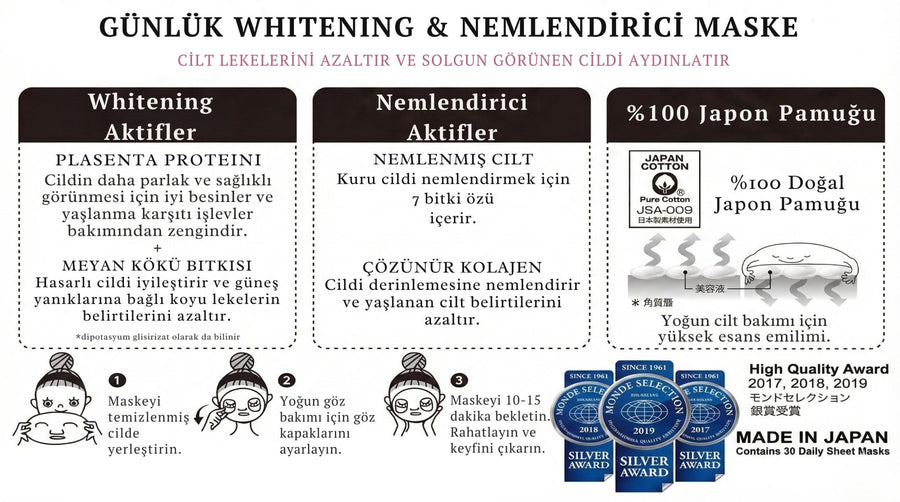 Japan Gals - White Essence Mask [Quasi-Drug] - (30 adet) - JBeautyTR