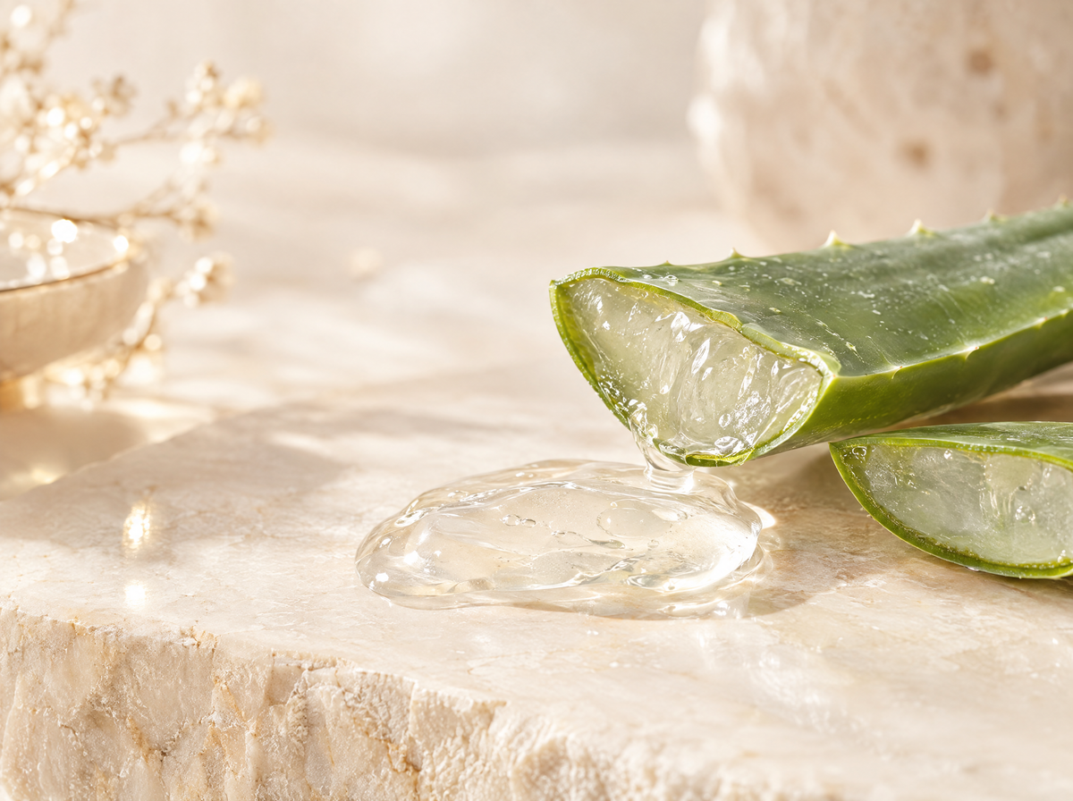 Aloe vera yaprağı ve jeli